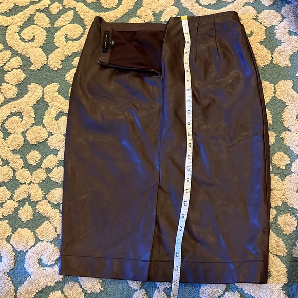 Ann Taylor | Pleather below-knee skirt - Picture 3 of 5